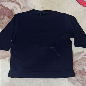 Joh. Stylish Navy Sweatshirt with Zipper Pocket